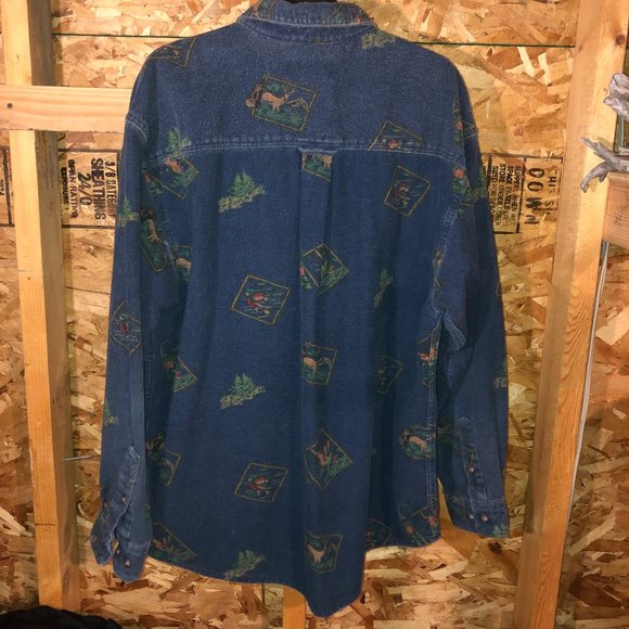 VTG Eddie Bauer Outdoor Print Heavyweight Overshirt Jacket - Picture 4 of 10
